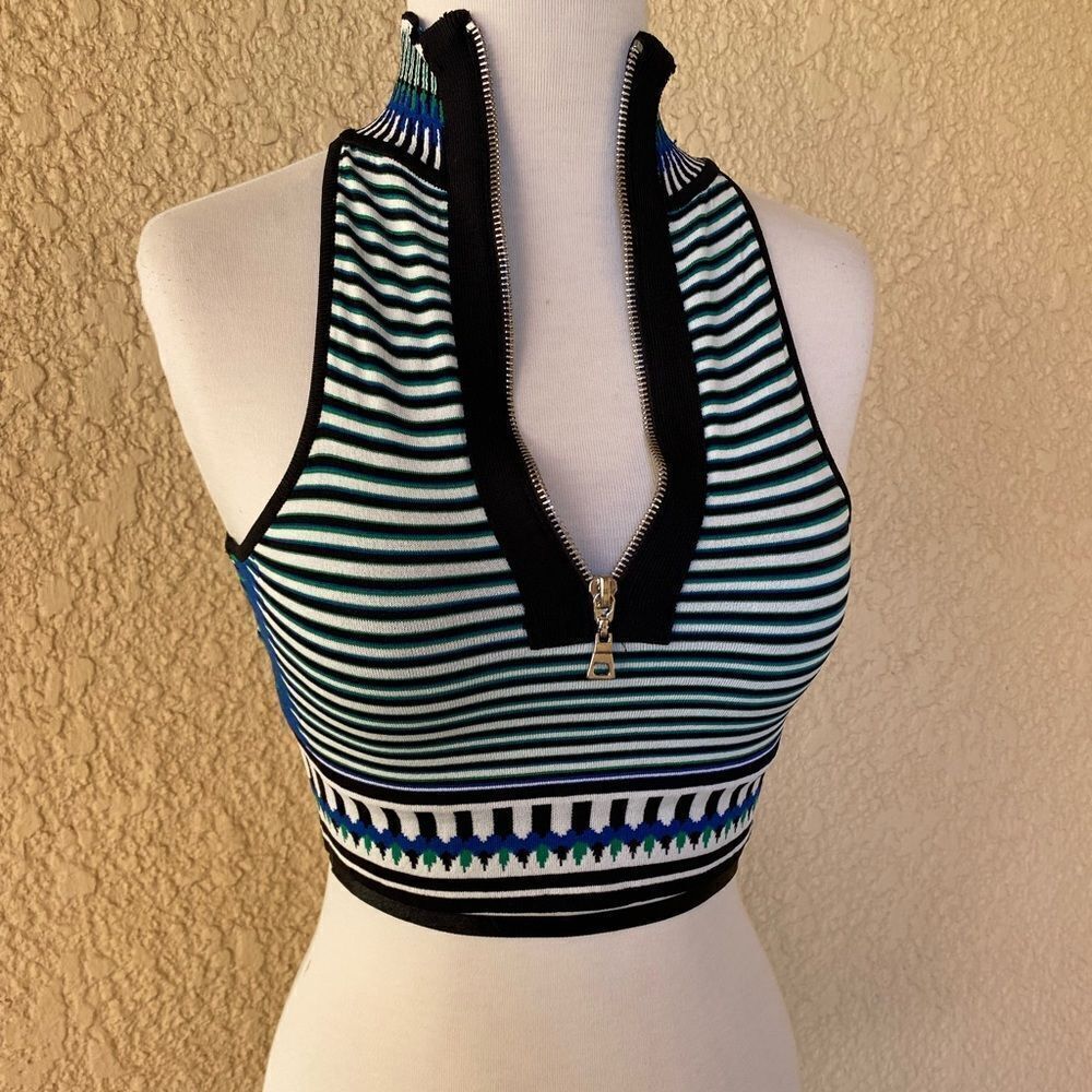 Thorn by Ronny Kobo Versatile Geometric Print Halter Top Women's Size XS EUC